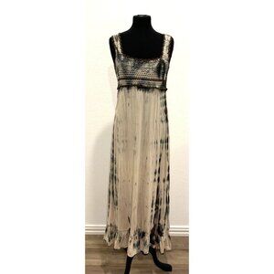 RXB Tie Dye Square Neck Cotton Crochet Dress Size S